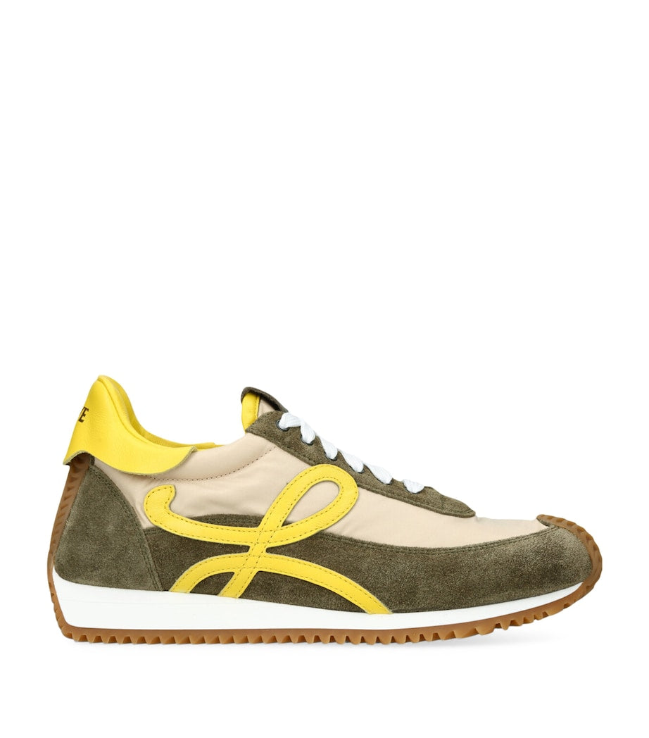 LOEWE Green Suede Flow Runner Sneakers