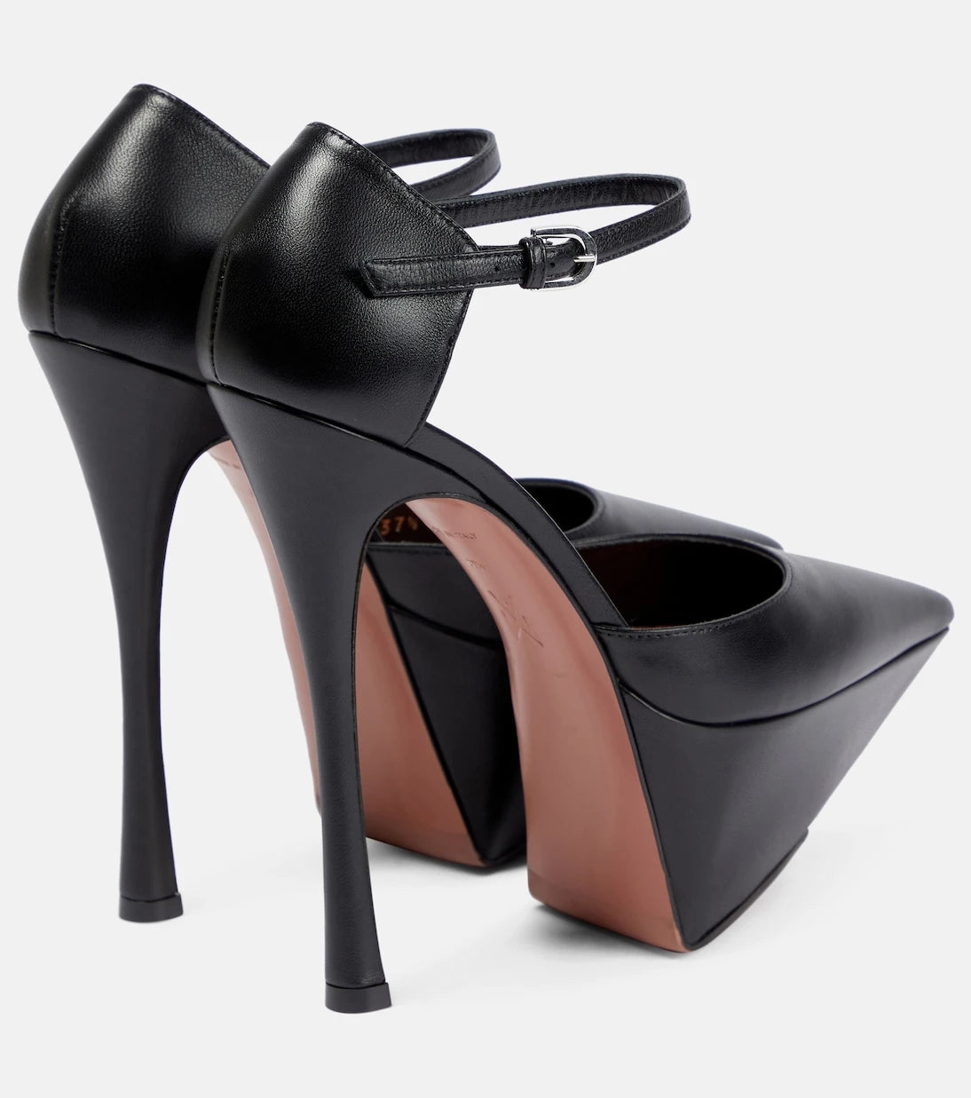Amina Muaddi - Angelica leather platform pumps