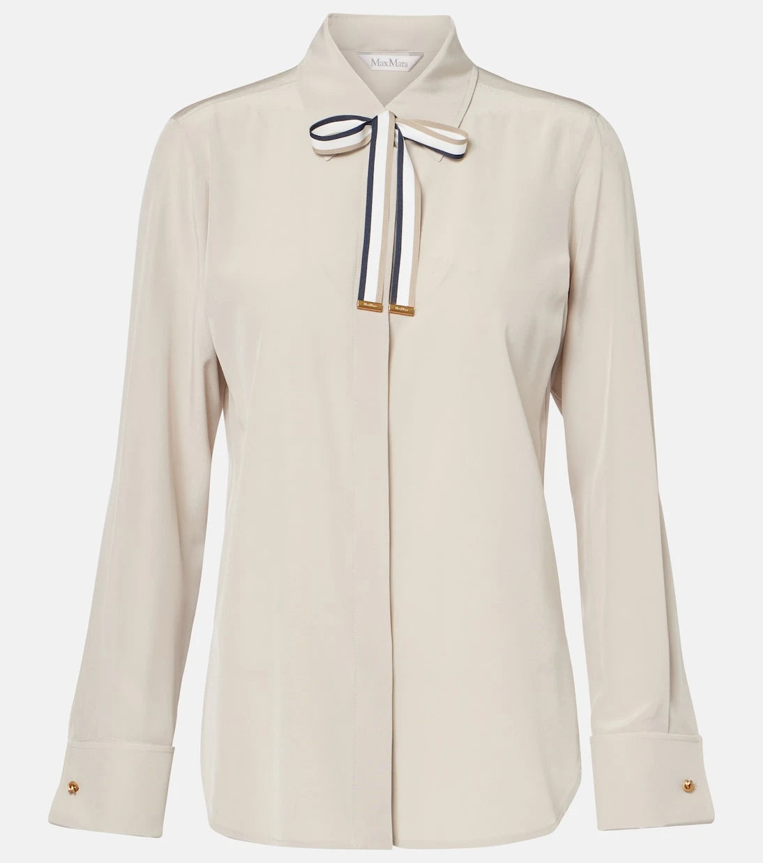 Max Mara - Apollo bow-detail silk crêpe blouse