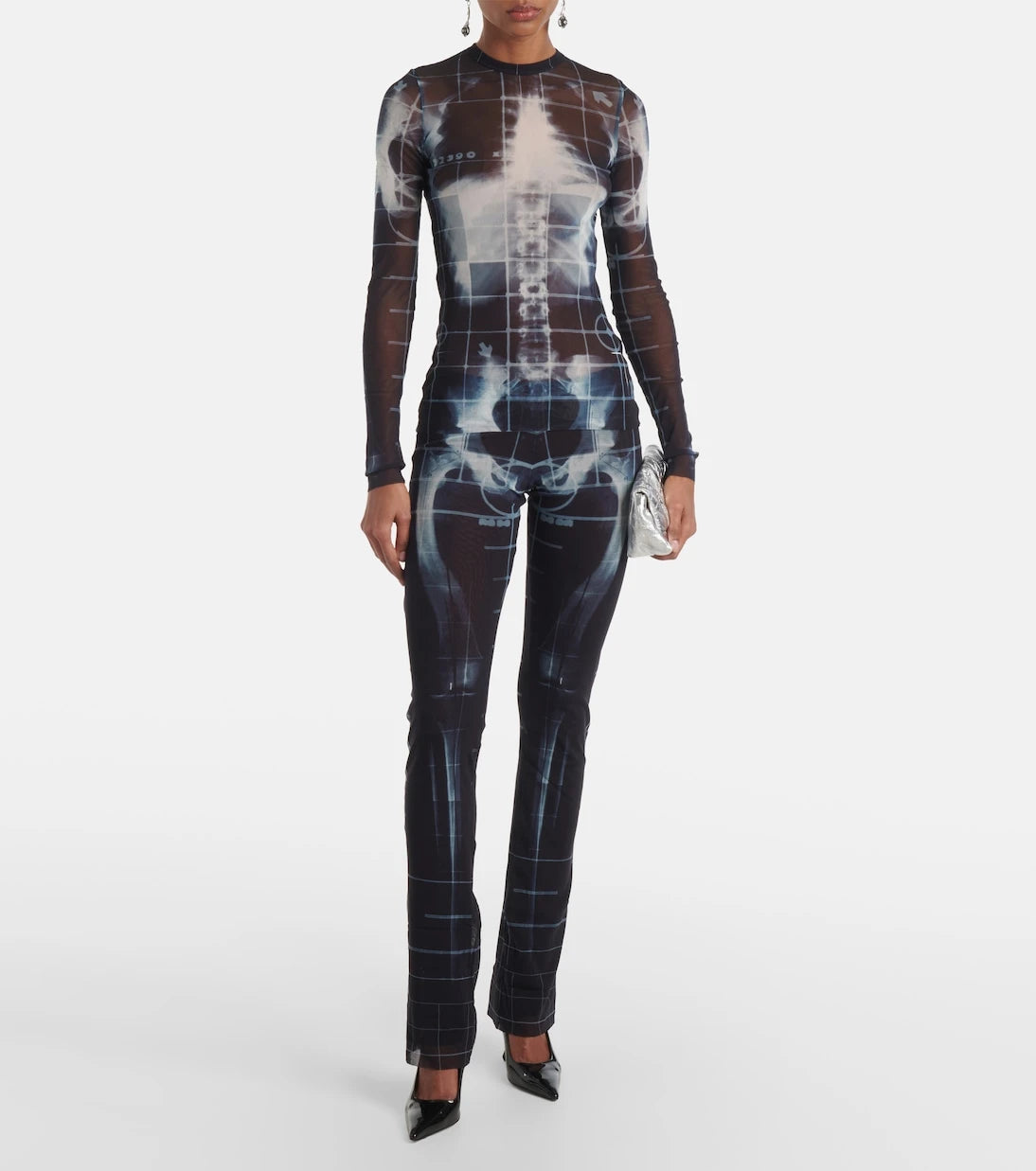 Jean Paul Gaultier - Squeletor semi-sheer mesh straight pants