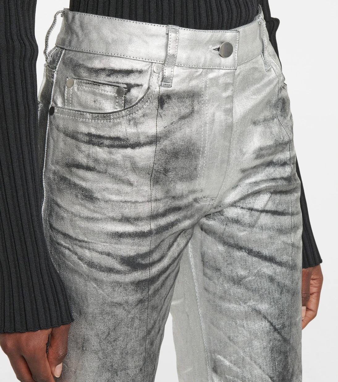 Peter Do - Metallic mid-rise straight jeans