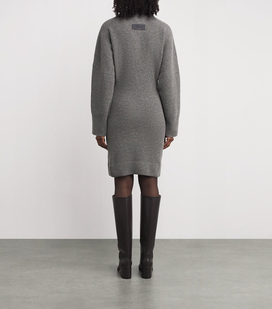 Grey Wool Desert Polo Mini Dress