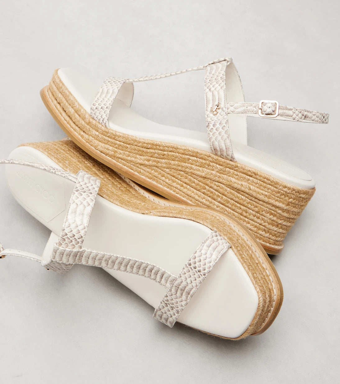 Jimmy Choo - Theia 100 leather espadrille wedges