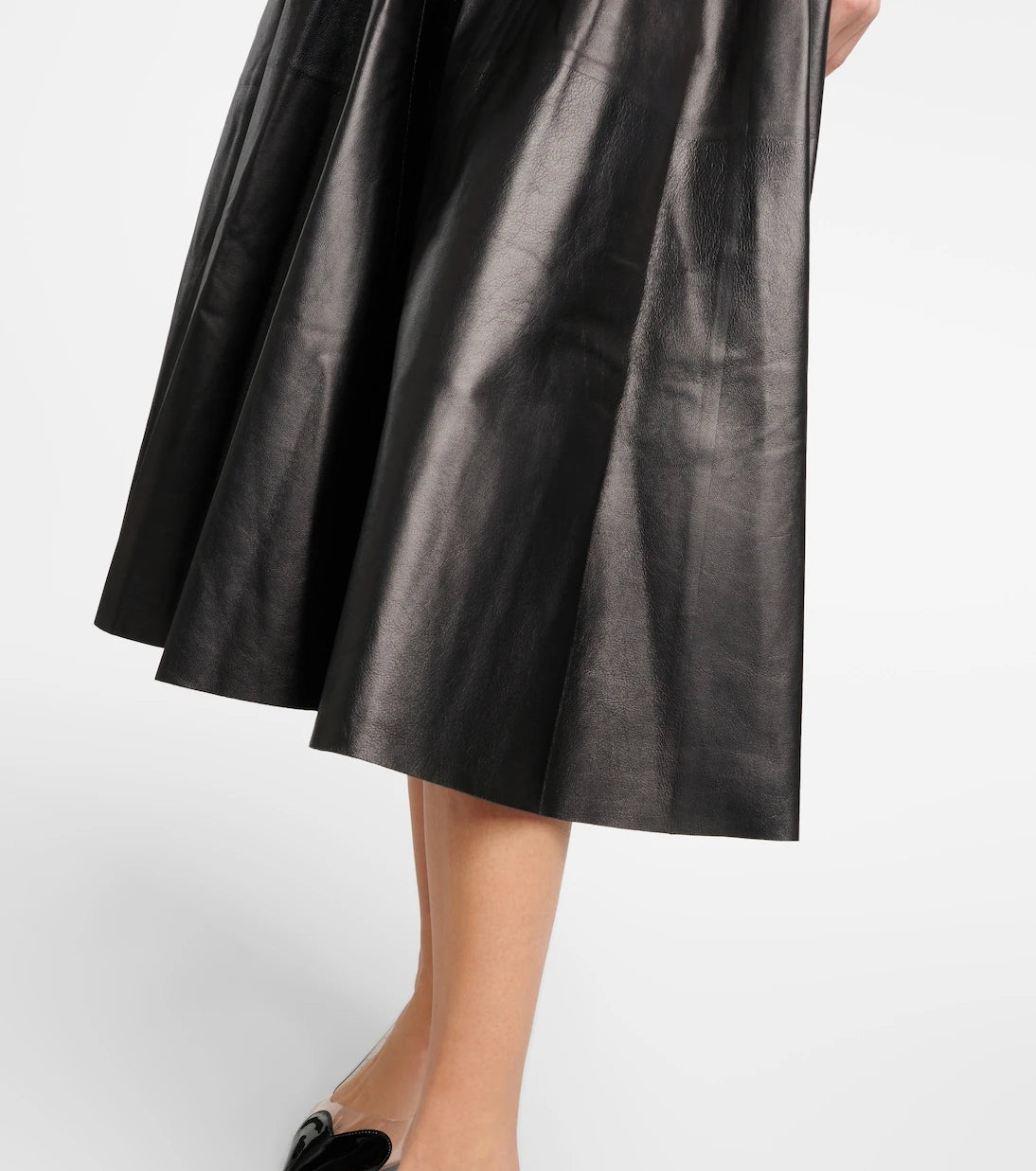 Alaïa - Belted leather midi dress