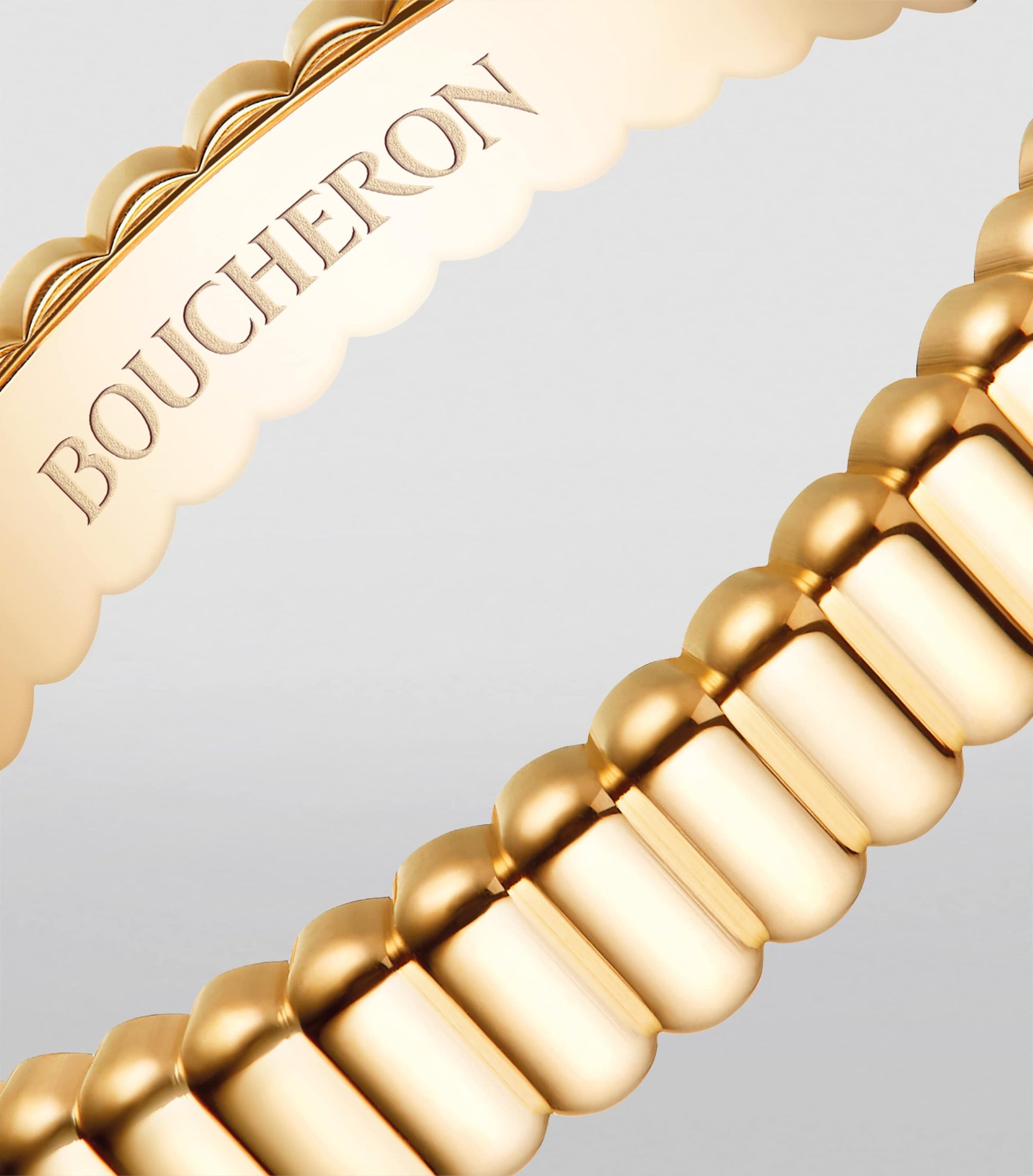 Yellow Gold Grosgrain Wedding Band