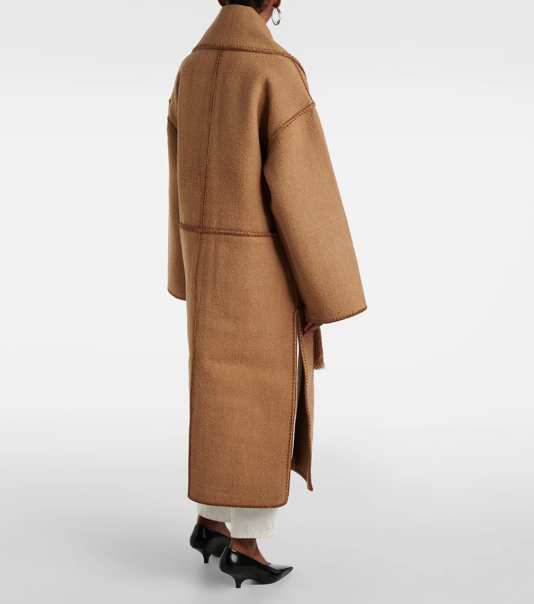 Toteme - Embroidered wool-blend scarf coat
