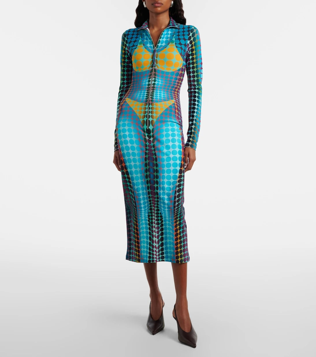 Jean Paul Gaultier - Printed midi dress