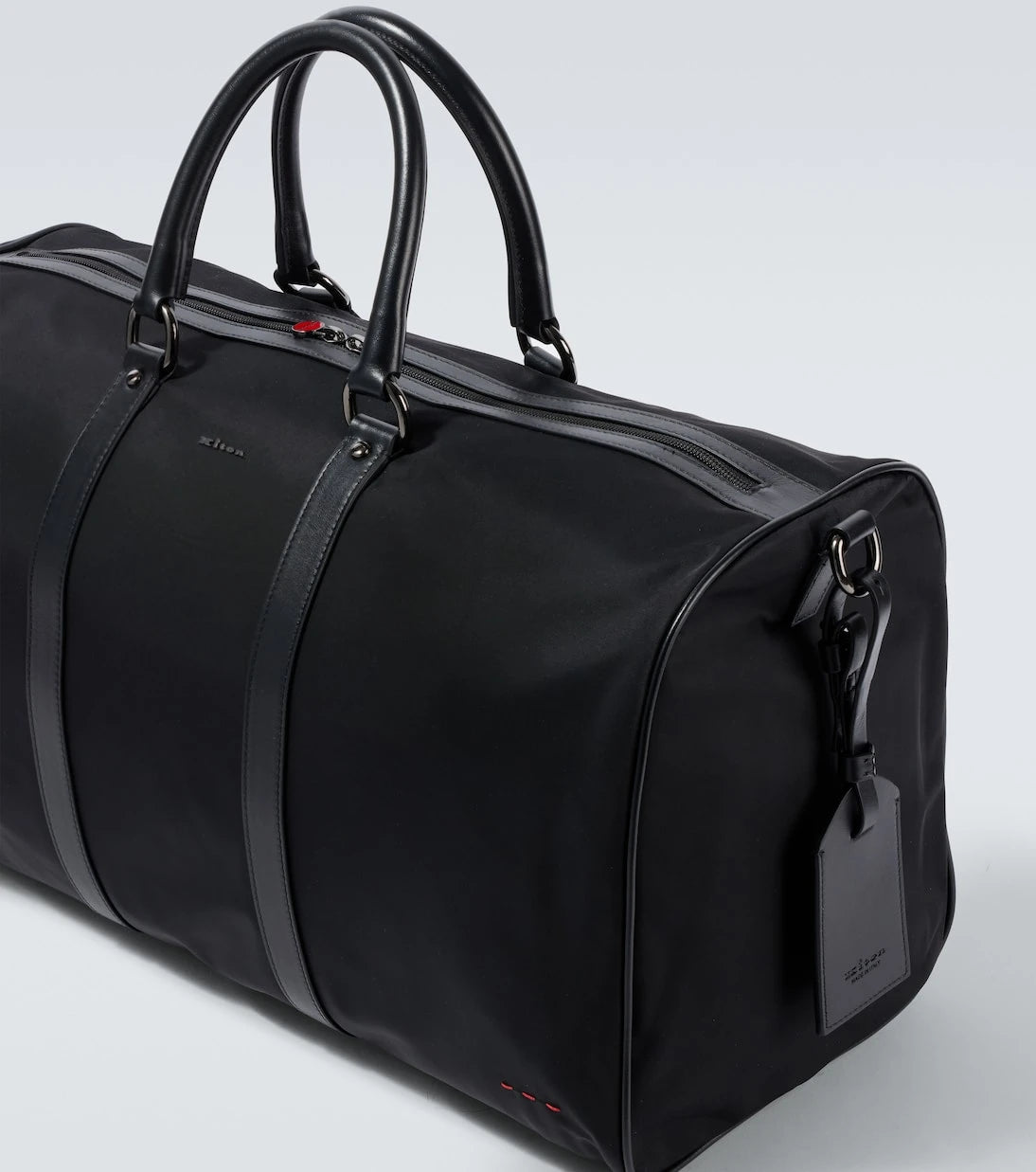 Kiton - Leather-trimmed duffel bag