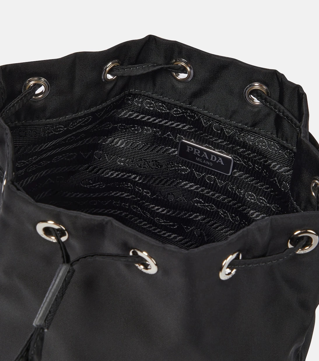 Prada - Re-Nylon deri detaylı kova çanta