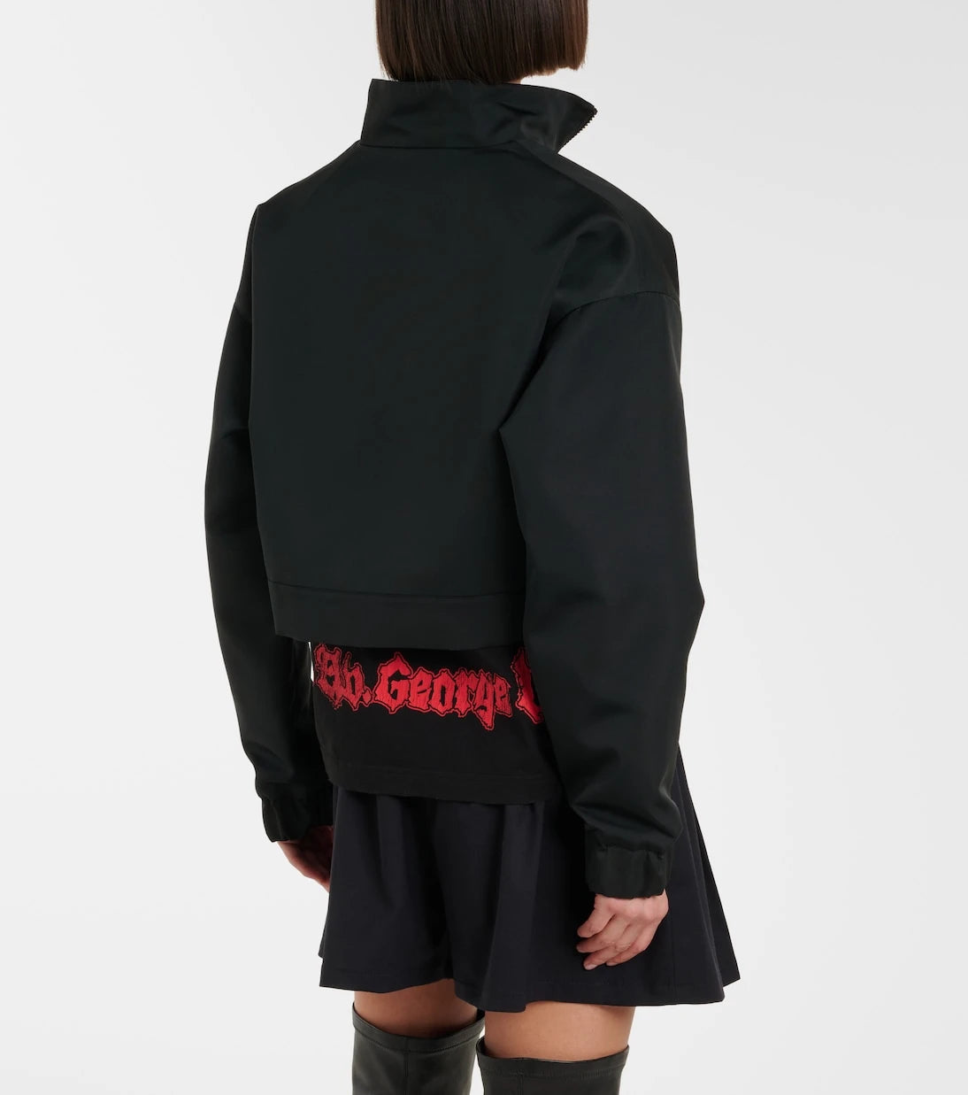Balenciaga - جاكيت رياضي قصير من قماش فايل فني