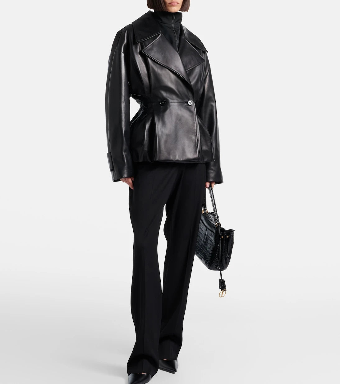 Balenciaga - Double-breasted leather jacket