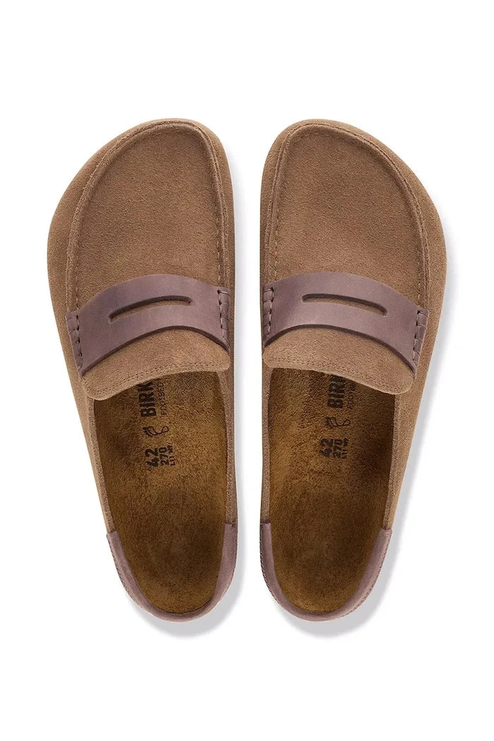 Birkenstock süet sabolar Naples Wrapped double stitch Mixed Leather