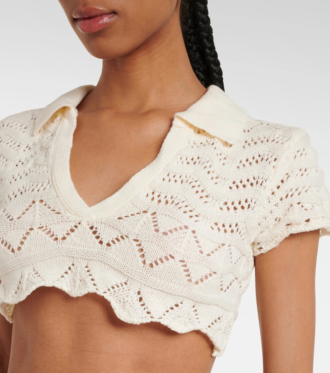Bananhot - Coco knitted cotton-blend crop top