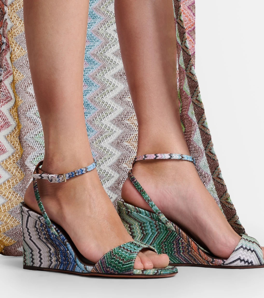 Missoni - Julia Zigzag lamé wedges