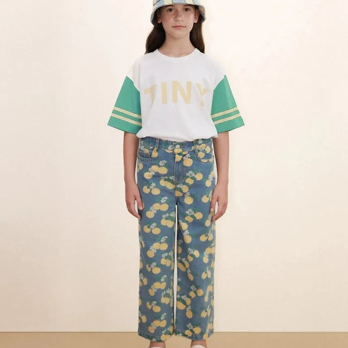 Детски дънки Tinycottons ORANGES DENIM JEANS