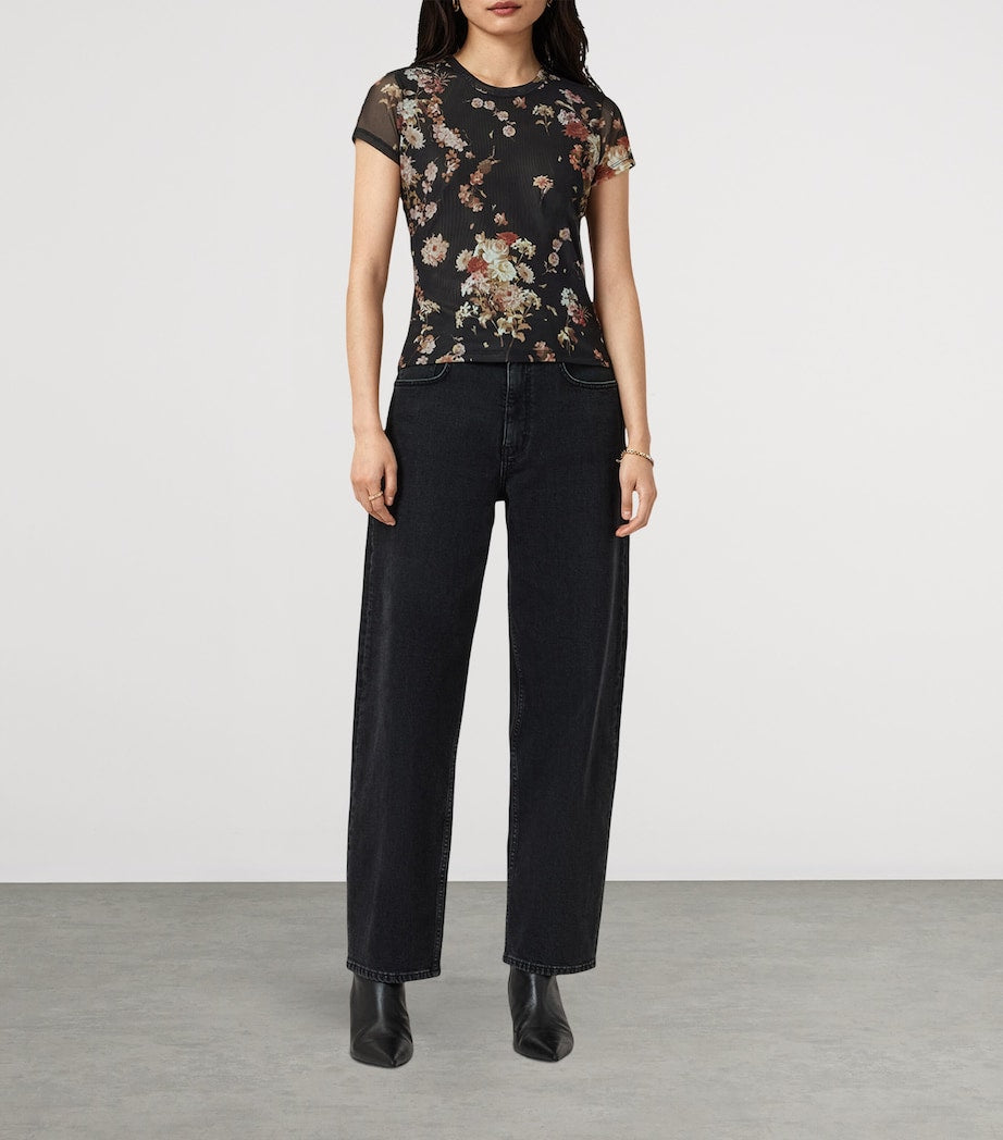 Floral Print Ellie T-Shirt ARMADA BLACK
