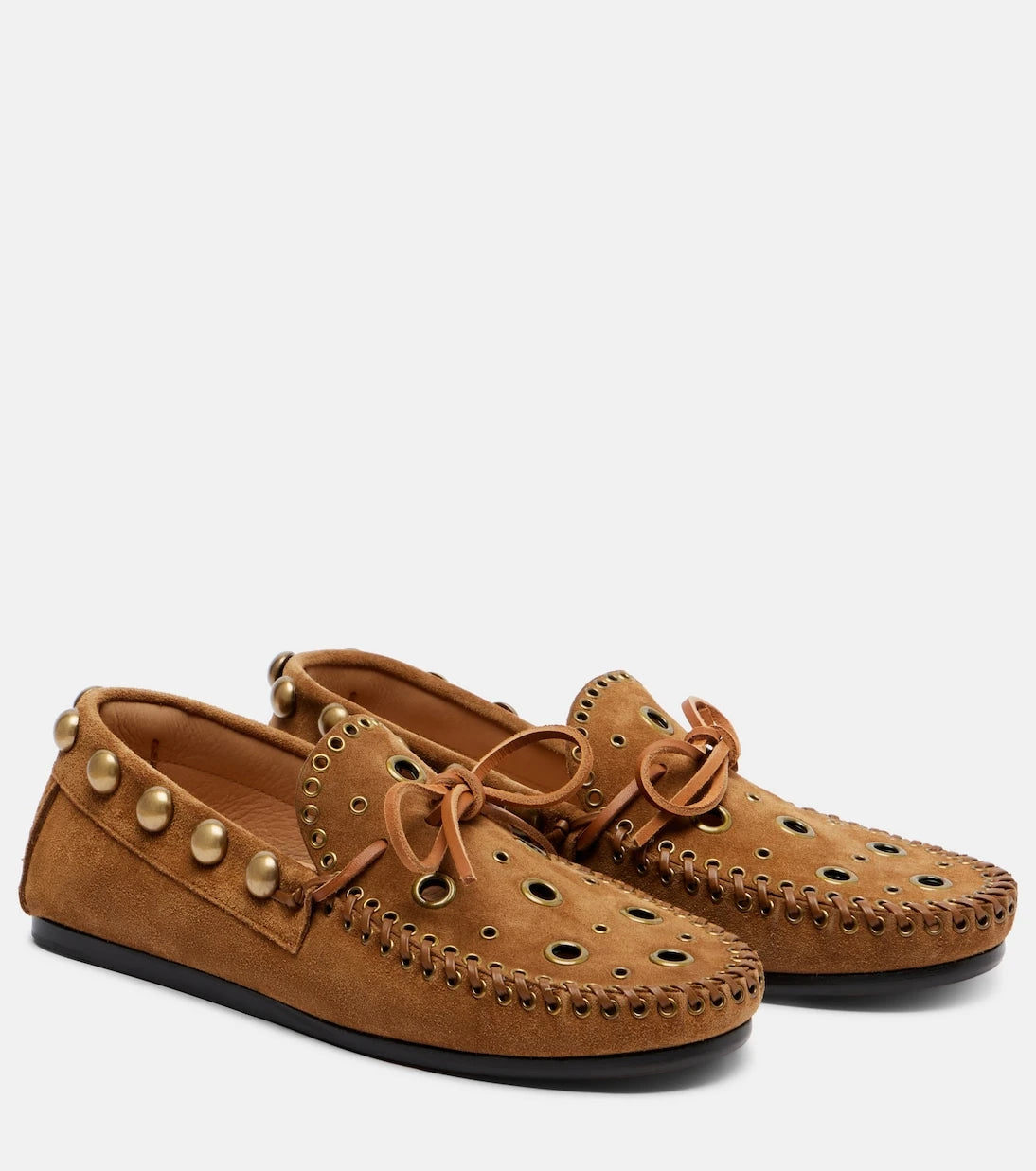 Isabel Marant - Fitza zımbalı süet loafer'lar