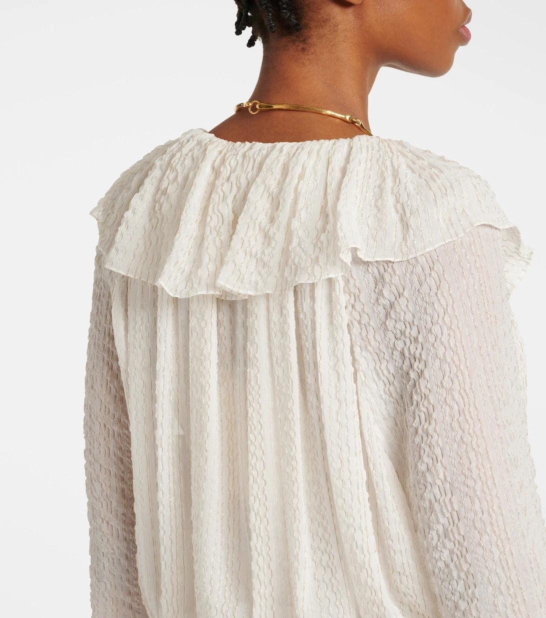 Chloé - Ruffled silk-blend crêpe maxi dress