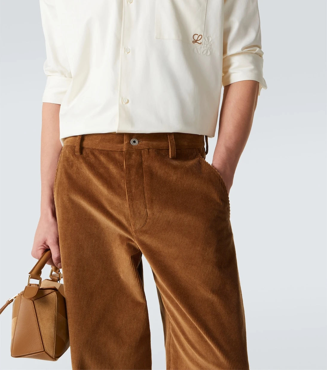 Loewe - Cotton corduroy wide-leg pants