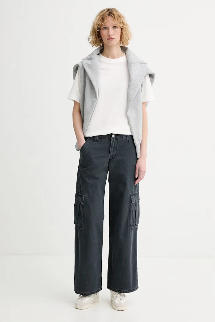 Levi's панталон дамски от памук SUPERLOW LOOSE CARGO ND