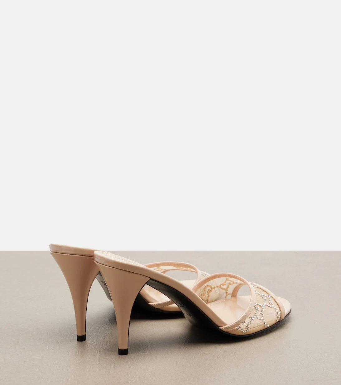 Gucci - Erin GG embellished leather-trimmed mules