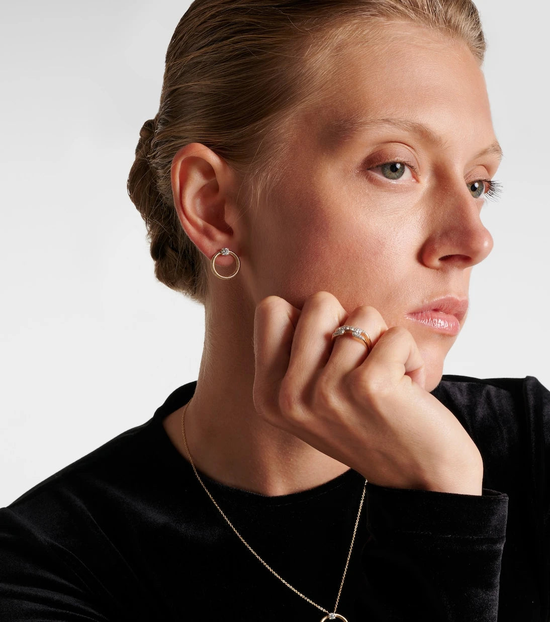 Stone and Strand - Prince 14kt gold earrings with diamonds