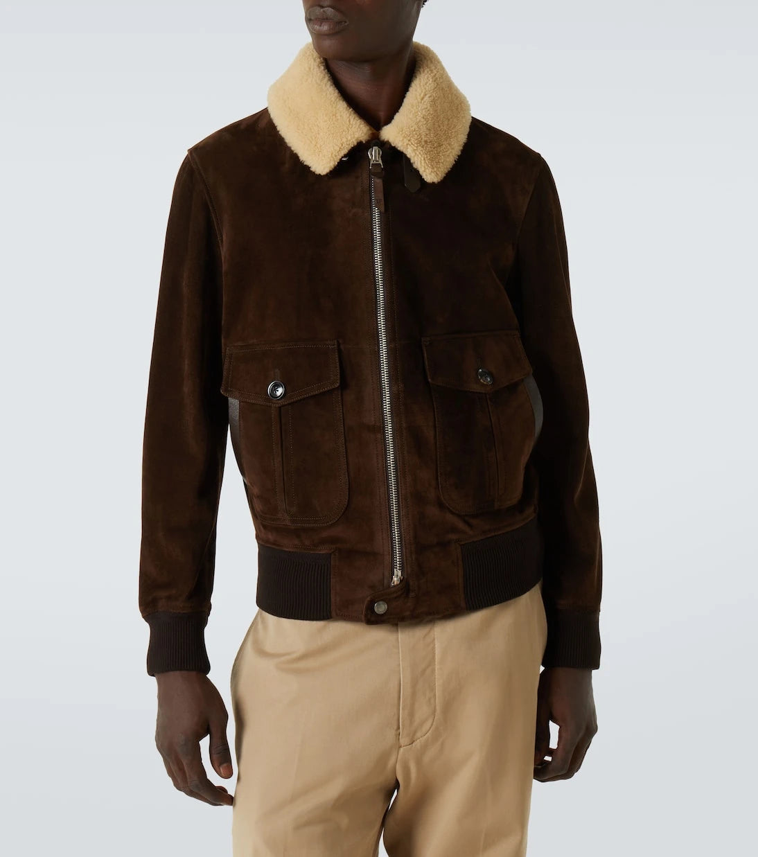 Tom Ford - Shearling-trimmed suede blouson