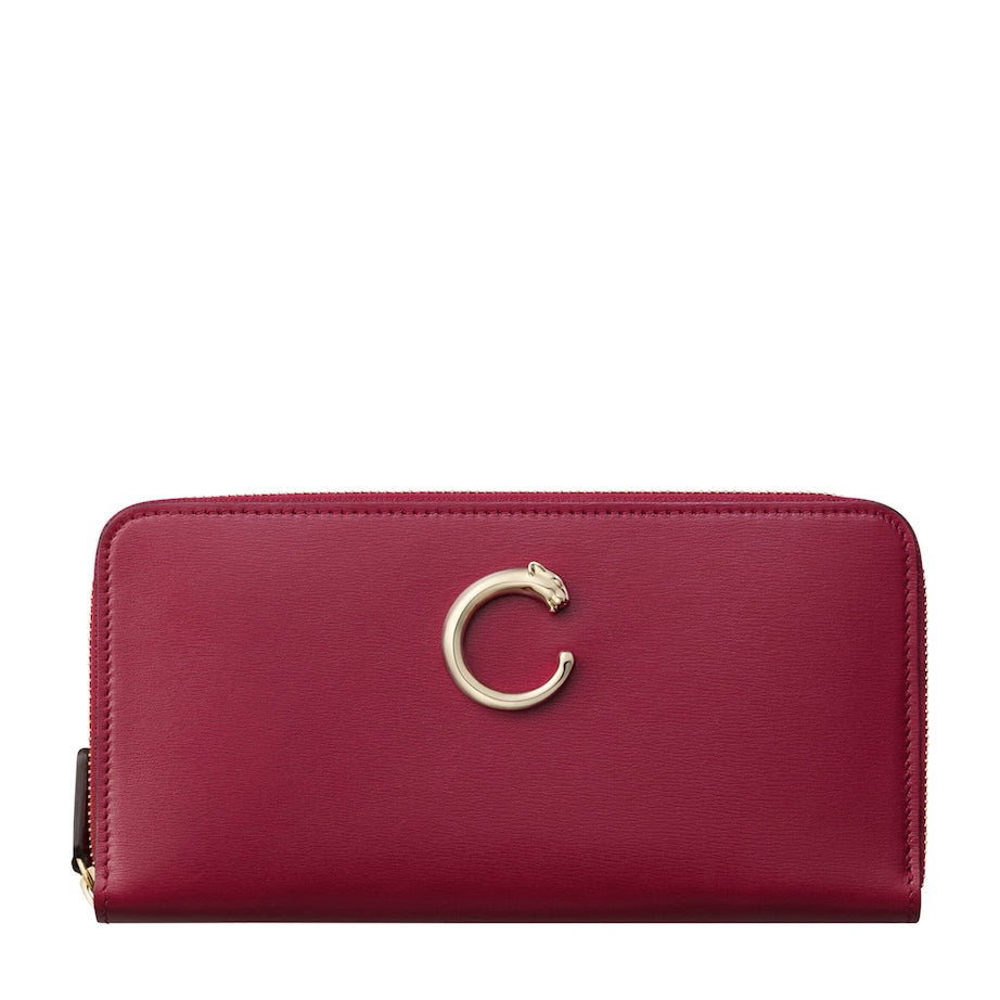 Red Calfskin Panthère de Cartier Wallet