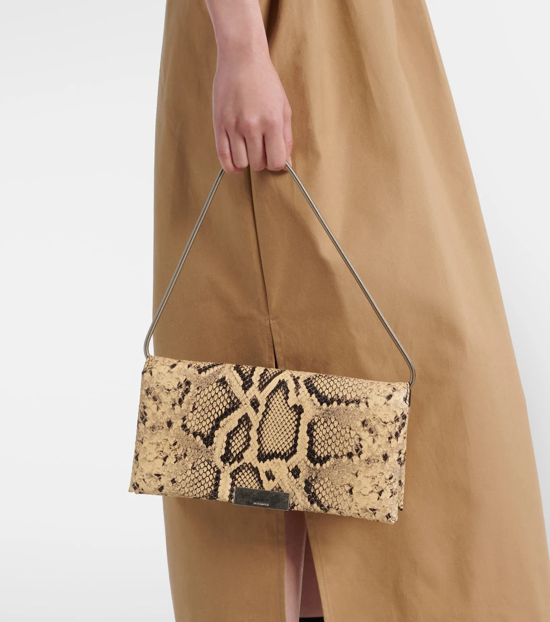 Jil Sander - Carnet snake-effect leather clutch