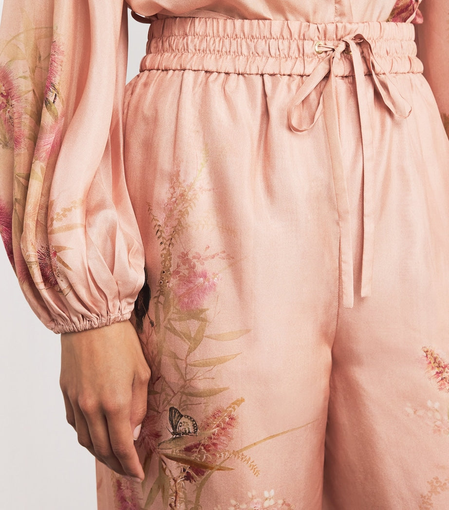 Zimmermann Pink Silk Cascadian Trousers