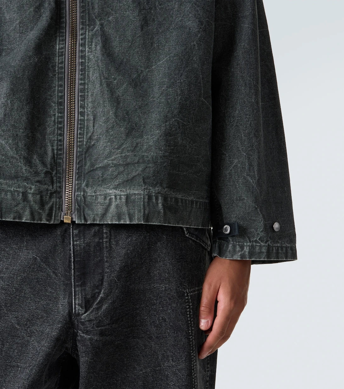 A.Presse - Vintage hooded distressed denim jacket