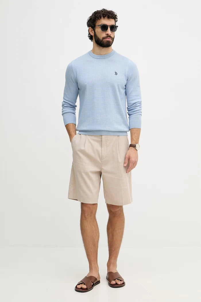 U.S. Polo Assn. пуловер мъжки от памук DHM KNIT