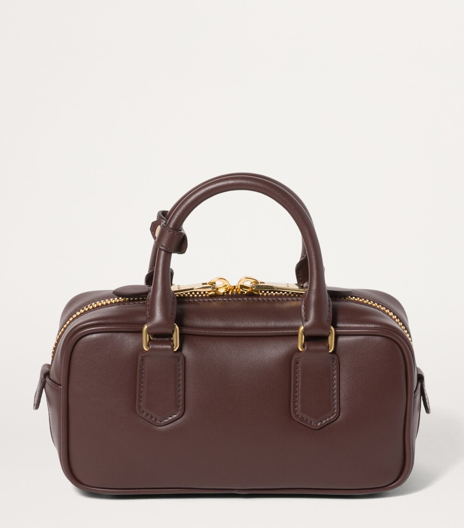 Brown Leather Arcadie Top-Handle Bag
