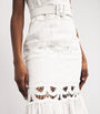 Self-Portrait Lace-Insert Belted Midi Dress WHITE
