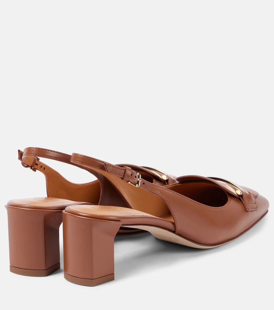 Tod's - 50 leather slingback pumps