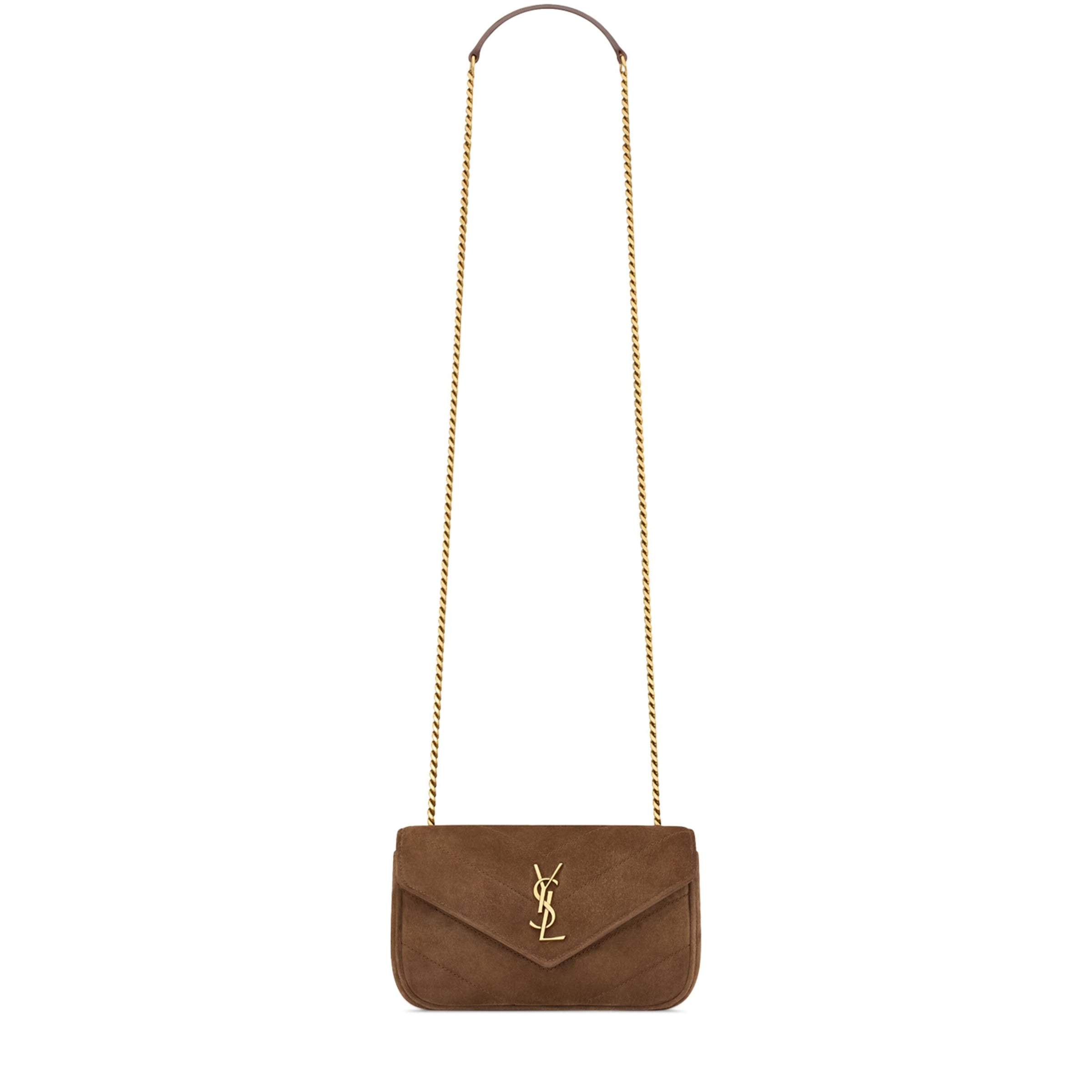 Saint Laurent Brown Mini Loulou Shoulder Bag