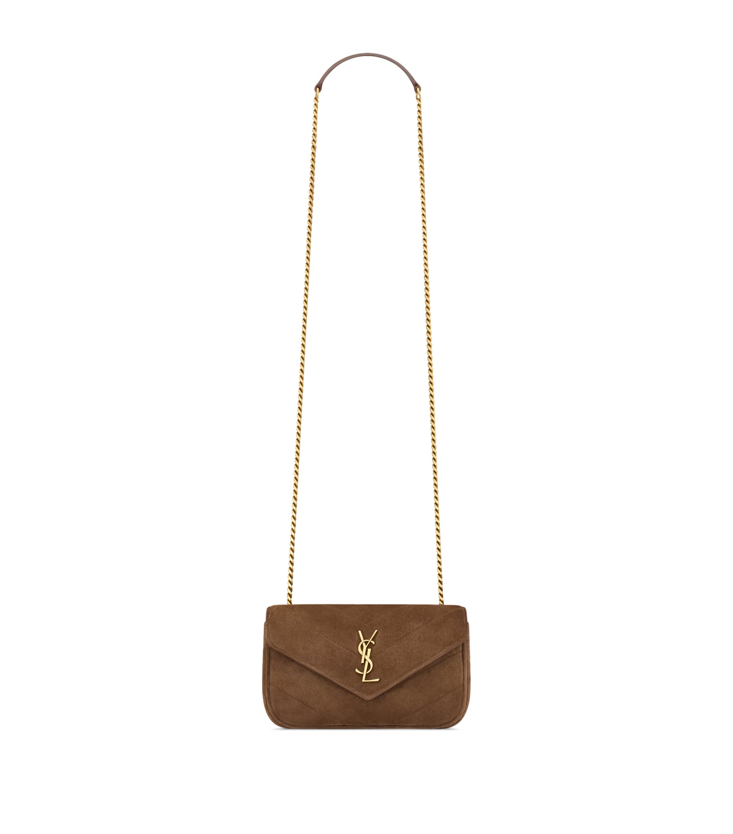 Saint Laurent Brown Mini Loulou Shoulder Bag