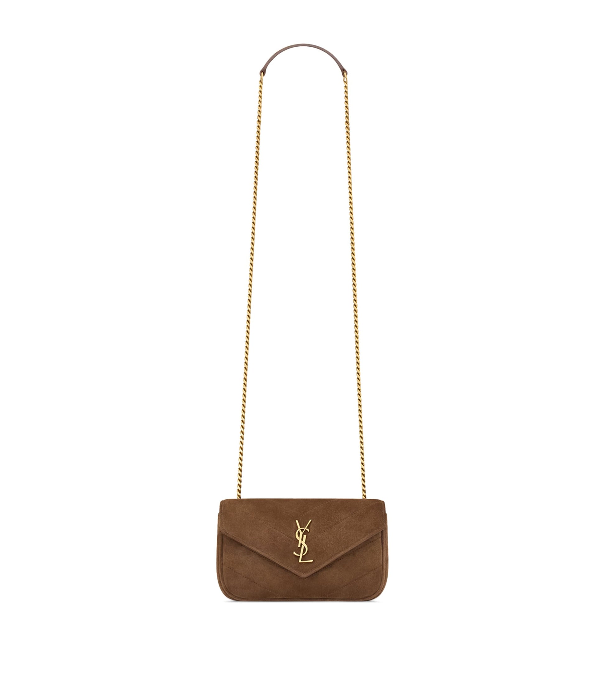 Saint Laurent Brown Mini Loulou Shoulder Bag