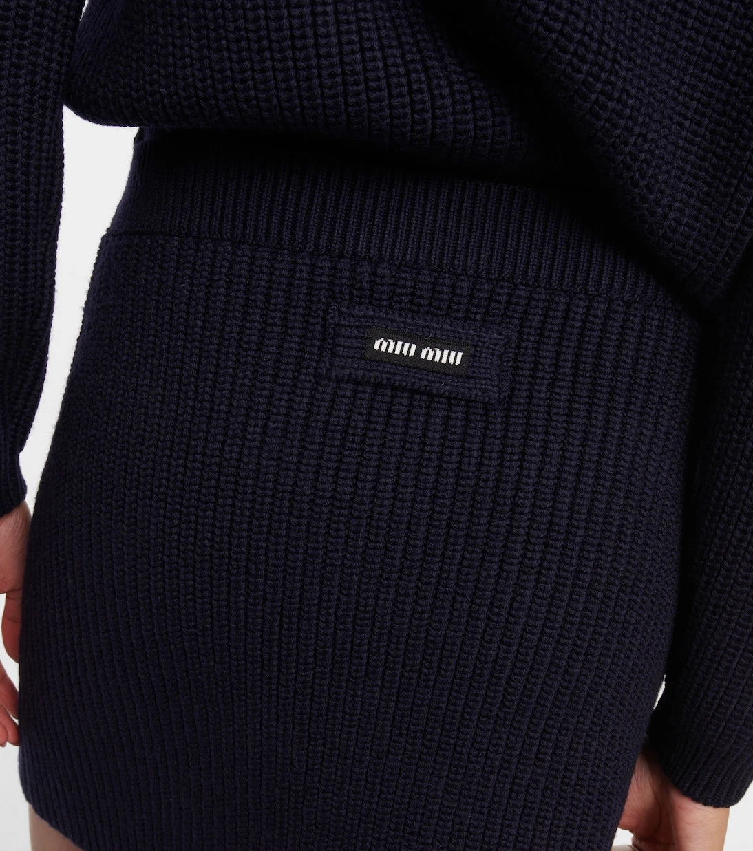 Miu Miu - Ribbed-knit wool miniskirt