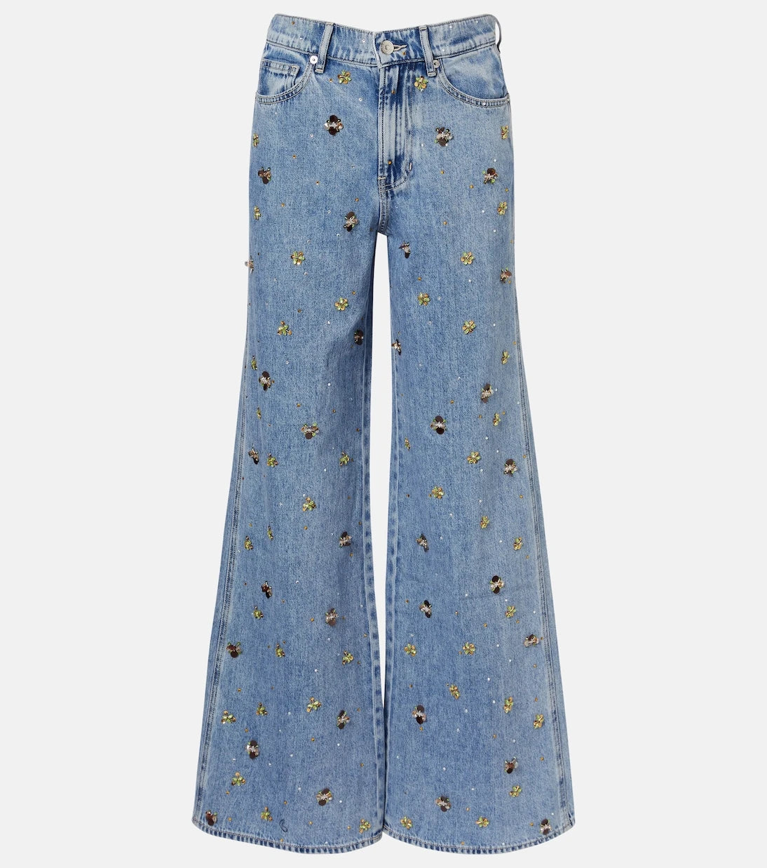 Veronica Beard - Kasey embellished flared jeans