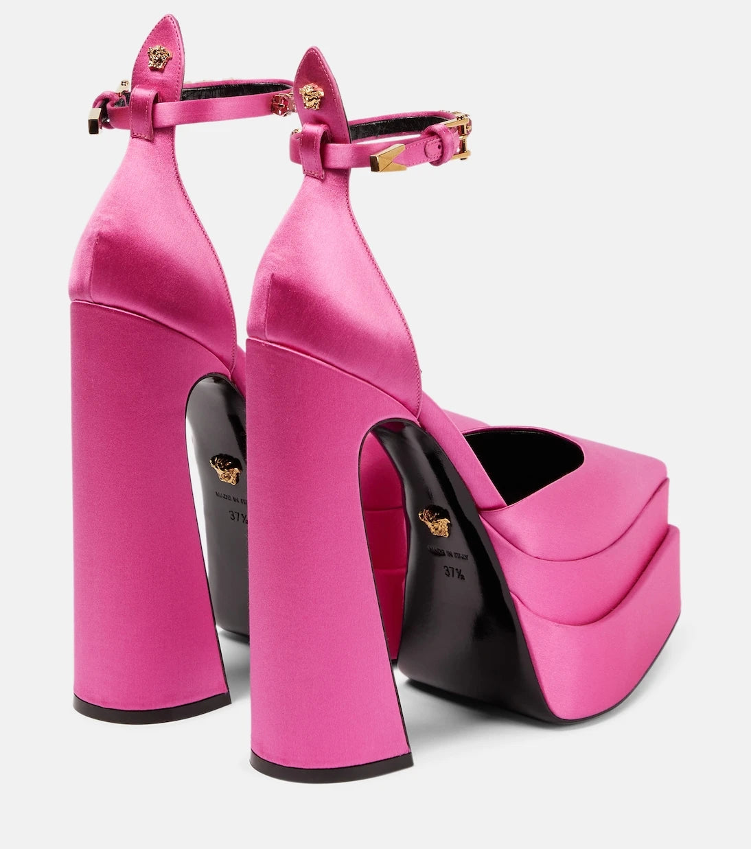 Versace - Aevitas Pointy satin platform pumps