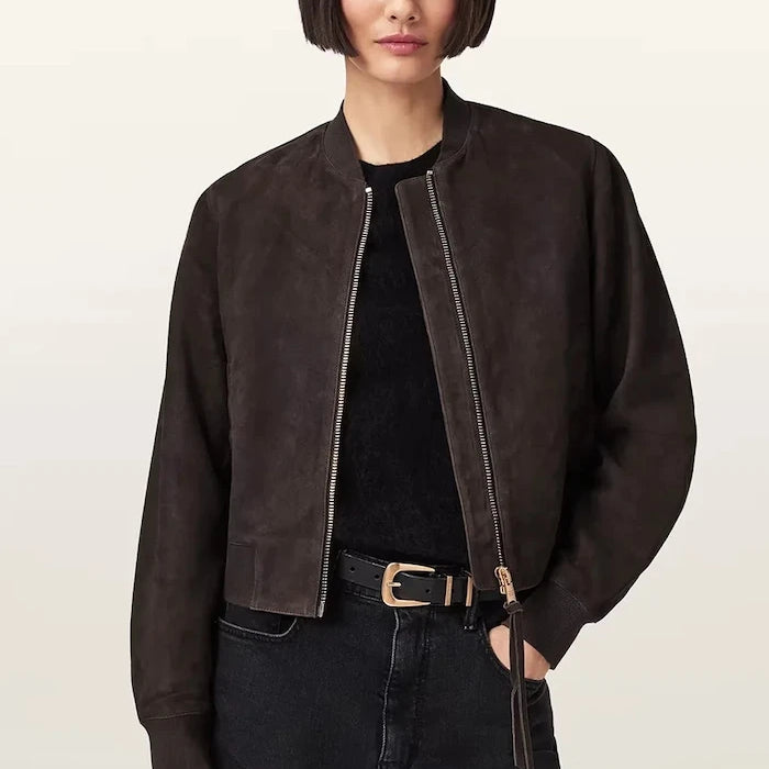 AllSaints kadın süet bomber ceket ORTEN