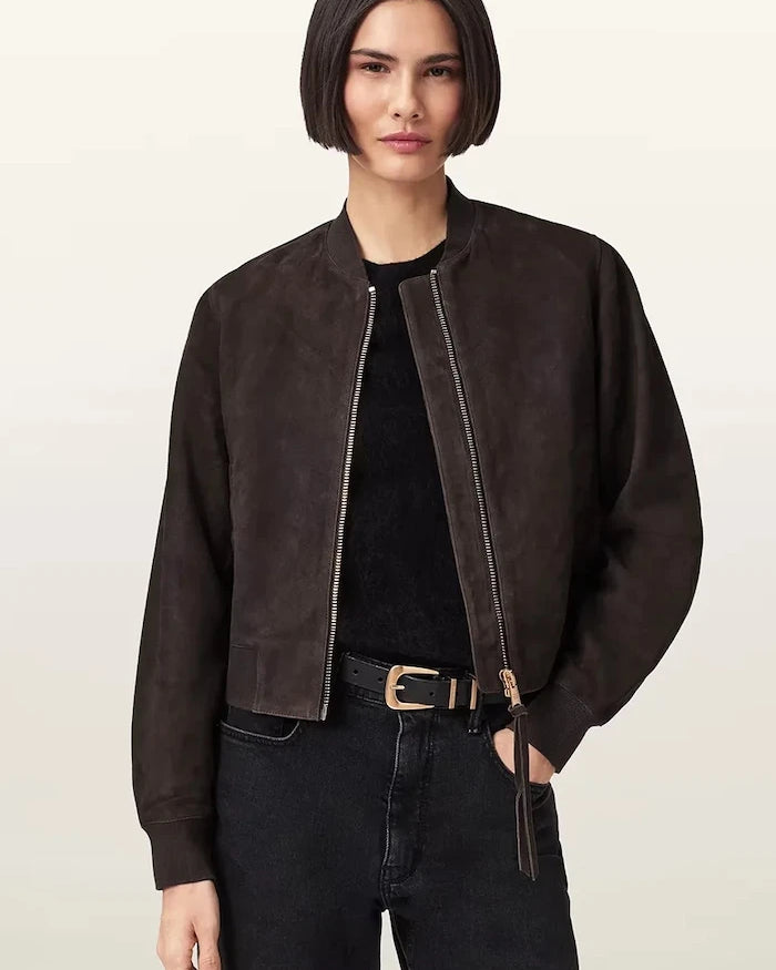 AllSaints kadın süet bomber ceket ORTEN