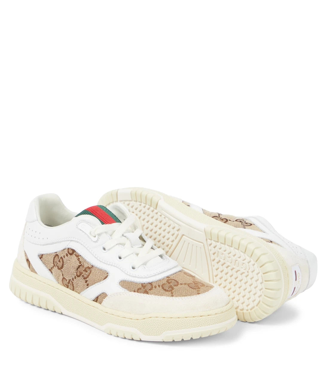 Gucci Kids - GG canvas leather-trimmed sneakers