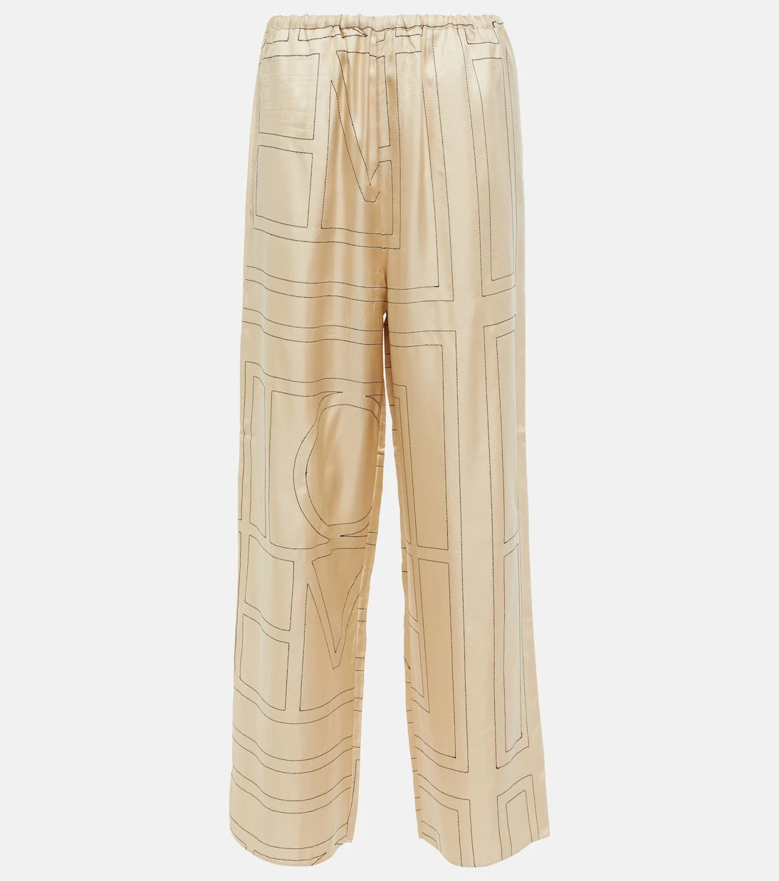 Toteme - Logo wide-leg silk pants
