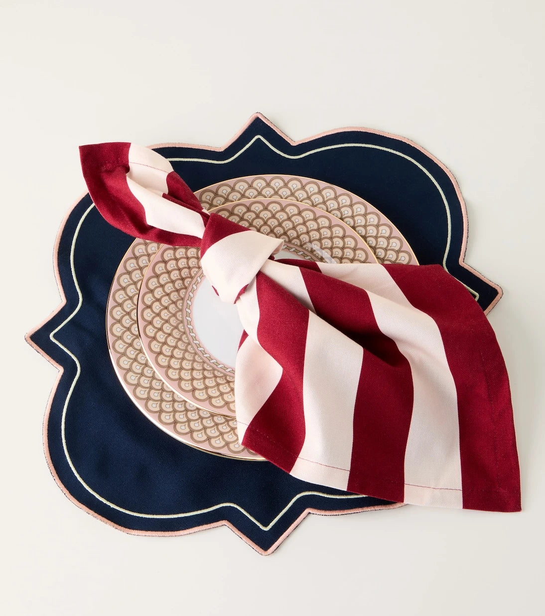La DoubleJ - Striped linen set of 2 napkins