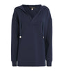 Weekend Max Mara Blue V-Neck Drawstring Hoodie