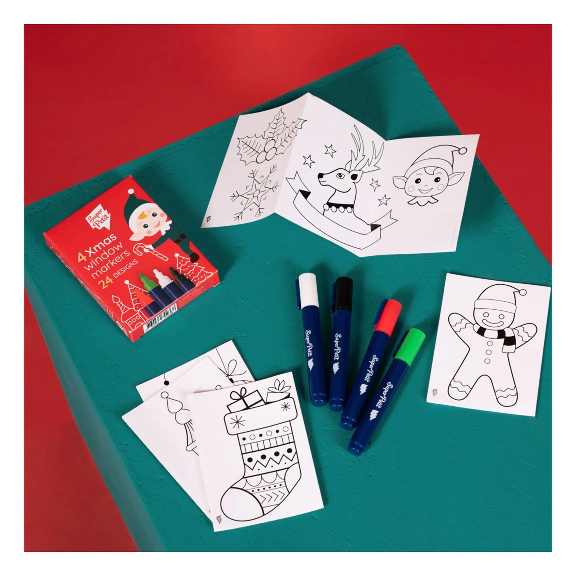Superpetit - Set of 4 window markers with Christmas designs