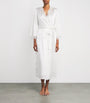 Gilda & Pearl Ivory Silk Lace-Trim In My Boudoir Long Robe