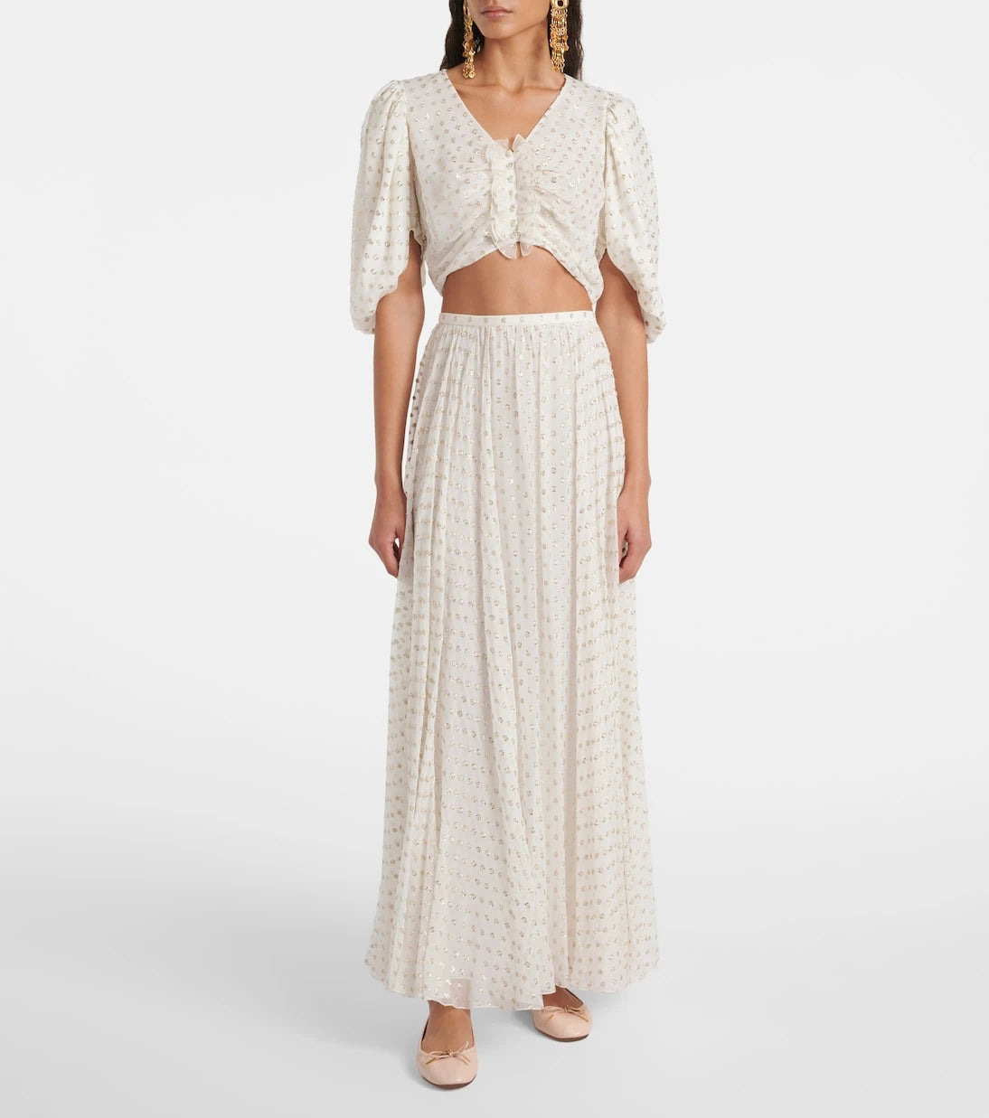 Chloé - Jacquard silk-blend muslin crop top